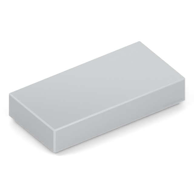 The same 1 x 2 tile in Light Grey, called Light Bluish Gray by BrickLink and Medium Stone Grey by LEGO.