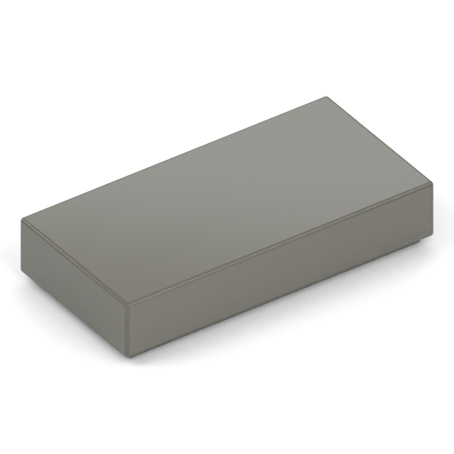 A 1 x 2 tile in Old Dark Gray, shown with the same geometry and lighting as the Dark Grey tile beside it.