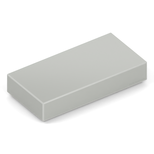 A 1 x 2 tile in Old Light Gray, shown from the same angle and under the same lighting as the Light Grey tile beside it.
