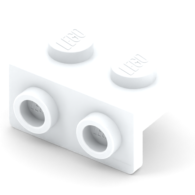Part 99781: a bracket with a horizontal studded plate and a perpendicular studded face.