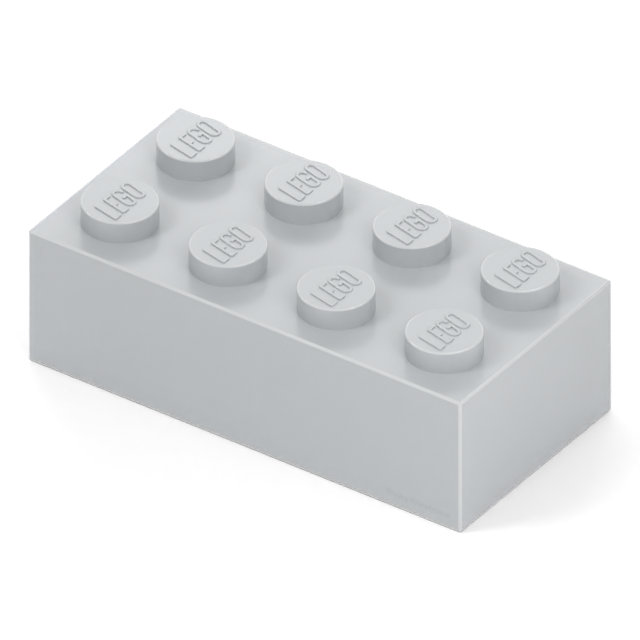 Part 3001: a full-height 2 x 4 brick with eight studs on top.