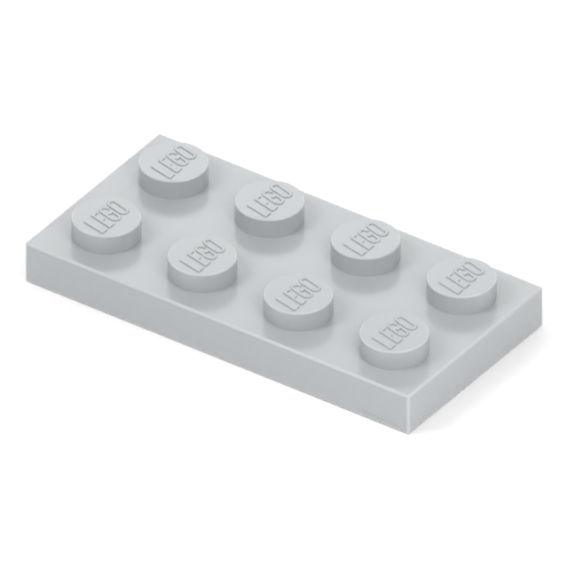 Part 3020: a thin 2 x 4 plate with eight studs on top.