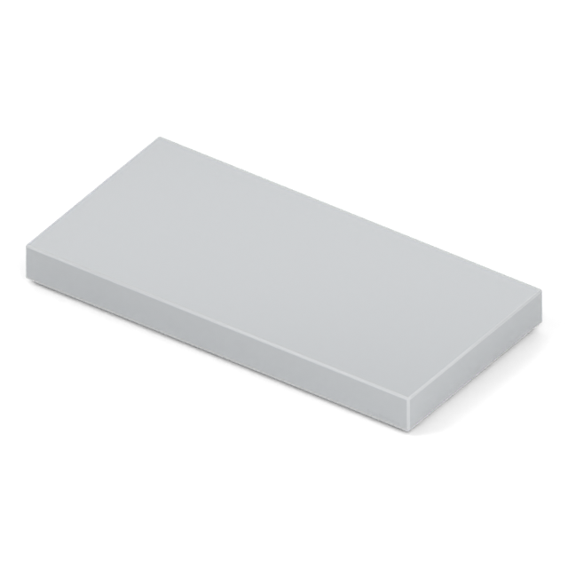 Part 87079: a thin 2 x 4 tile with a smooth top and no studs.