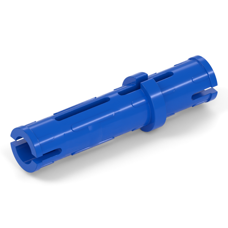 A blue 3L friction pin, part 6558, with its collar positioned closer to one end.